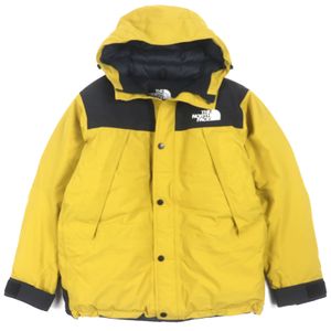 [5 Points] Excellent Condition ▼ THE NORTH FACE ND92237 MOUNTAIN DOWN JACKET GORE-TEX Logo Embroidery Hooded Double Zip Down Jacket Yellow Black M Authentic Men's