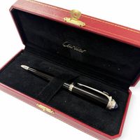 【ポイント5倍】極美品□Cartier カルティエ ロードスター ドゥ カルティエ ブルージェムストーン ツイスト式 ボールペン ブラック シルバー フランス製 メンズ 筆記確認済み