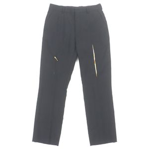 [5 Points] [Reviewed Regularly] Excellent Condition ▼ FENDI VERSACE 2022 Model FB0804 100% Wool with Silk Trim Trousers, Black, Size 46, Made in Italy, Authentic, Men's