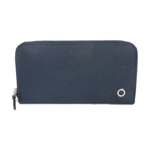 Pre-owned BVLGARI BB Man Long Zip Wallet, Tropical Turquoise Blue Color Bicolor Round Zipper, Compartment, Billfold, Card Case, Coin Case, RFID IC Chip, Unused, Logo, Denim Sapphire, Long Wallet, 288254