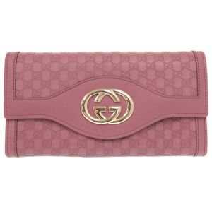 Like New Gucci Interlocking G Sukey Microguccissima Leather 282434 Purple Long Wallet 0456 [Used] GUCCI