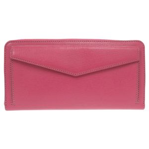 Like New Cartier Les Must Leather Hot Pink Round Zip Long Wallet 0417 [Used] CARTIER