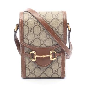 [중고] Gucci 구찌 숄더백 홀스빗 1955 미니백 625615 베이지/브라운 PVC 코팅 캔버스 레더 홀스빗 1955 미니백
