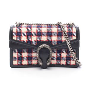 [중고] Gucci 구찌 숄더백 디오니소스 400249 블랙/체크 패턴 패브릭 레더 디오니소스 스몰 여성용 Used A