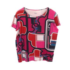 [Used] Hermes HERMES Short-Sleeved T-Shirt, All-Over Print, Multi-Patterned Cotton T-Shirt, Women's, Used A