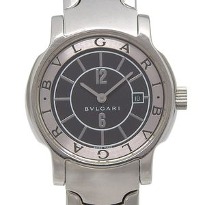 BVLGARI(Bulgari) Solo Tempo ST29S 女士腕錶，不鏽鋼石英模擬顯示，黑色錶盤 [二手]