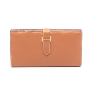 [Used] Hermes HERMES Bi-fold Long Wallet Bearn Soufflé Gold Gold Other Bearn Soufflé Gold Women's Used A