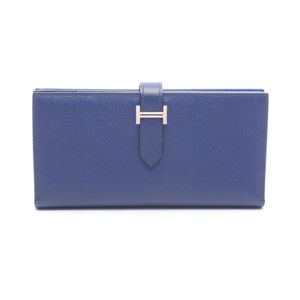 [Used] Hermes HERMES Bi-fold long wallet Bearn Soufflé Verso Blue Saphir Blue France Blue Saphir/Blue France Other Bearn Soufflé Verso Blue Saphir/Blue France