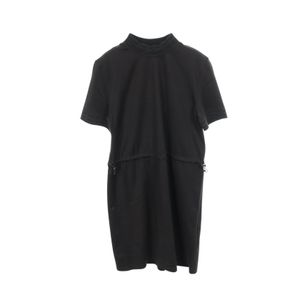 [Used] Hermes HERMES Dress, Neck Logo, Short Sleeves, 3H4509DS, Black, Cotton Silk Dress, Women's, Used A