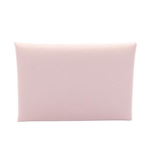 [Used] Hermes HERMES Coin Case Calvi Duo Mauve Pale Leather Calf (Cowhide) Calvi Duo Mauve Pale Women's Used A