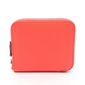 [중고] Hermes 에르메스 아자프 실크인 콤팩트 라운드 지갑 로즈 텍사스 가죽 카프스킨(소가죽) 아자프 실크인 콤팩트 로즈 텍사스