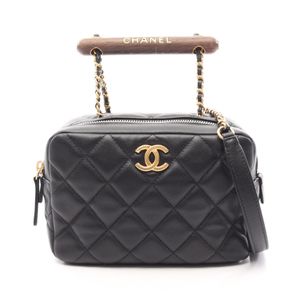 [중고] Chanel 샤넬 숄더백 마틀라세 미니 볼링백 2WAY AS4198 블랙 램스킨(양가죽) 마틀라세 미니 볼링백 여성용