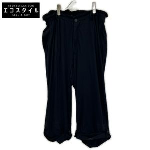 Yohji Yamamoto HK-T40-092 Black High Twisted Jersey Tab Detail Pants Size 3 [Used]