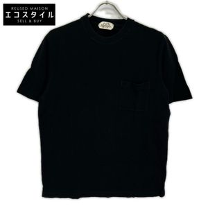 Hermes Black H Logo Embroidered Pocket T-Shirt, Size L [Used]