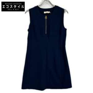 Tory Burch 海軍藍半拉鍊衛衣連身裙，S 碼 [二手]