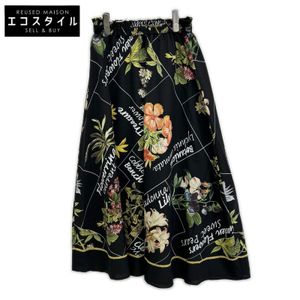 Diagram 03221 21082-00 Black Random Botanical Print Skirt Size 36 [Used]