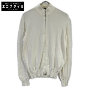 Zanone White Middle Neck Full Zip Knit [Used]