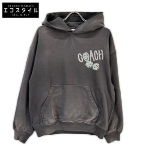 Coach CDO99 黑色棉質潛水標誌印花寬鬆連帽套頭衫，S 碼 [二手]
