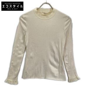 Hermes 2H2654DM 22AW Ivory Silk Rib Pullover Overknit 40 [Used]