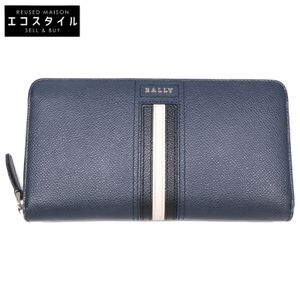 Bally [Like New] 6218051 TELEN. LT/17 Bovine Leather Round Zipper Long Wallet [Used]