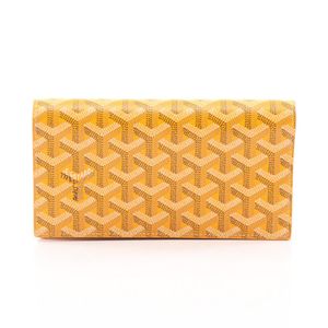 [Used] Goyard GOYARD Bi-fold Long Wallet RICHE2PMLTY08CL08P Yellow/ Braun/Beige PVC Coated Canvas Leather Richelieu Wallet Zip Long Wallet