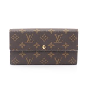 [Used] Louis LOUIS VUITTON Portefeuille Sarah Bi-fold Long Wallet M61734 Leather Portefeuille Sarah Women's Used A