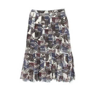 [Used] Chanel CHANEL Skirt Camellia Logo P63202V48706 Silk Skirt Women's Used A