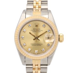 [二手]ROLEXDatejust 10 鑽腕錶，L 序號，69173G CH/QP，18K（黃金）不鏽鋼，女錶。