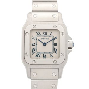 [중고] Cartier 산토스 갈베 SM W20017D6 실버 스테인리스 스틸 여성용 손목시계(기타) Used A