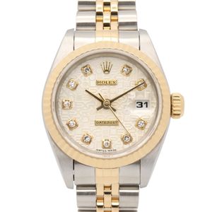 【二手】ROLEXDatejust 10P 鑲鑽腕錶，T 字頭序號，69173G，SIL/海軍藍/NP，K18（黃金）腕錶殼，Datejust 10P 鑲鑽腕錶，T 字頭序號，女士腕錶殼，Datejust 10P 鑲鑽腕錶，T 字頭序號，女士腕錶