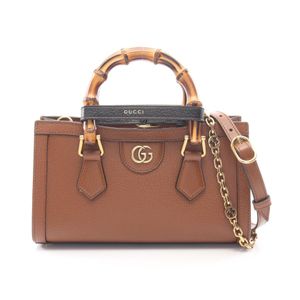 [Used] Gucci GUCCI Diana Small 2WAY Handbag 735153 Braun Leather Diana Small Women's Used A