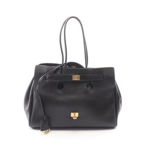 [Used] BALENCIAGA Bel Air Medium Carryall Tote Bag 8054812 Black Leather Bel Air Medium Carryall Bag
