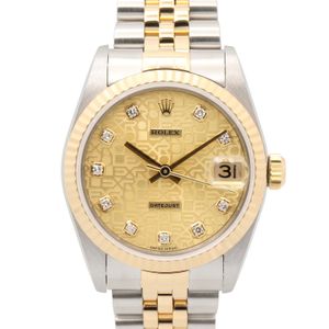 [Used] ROLEX Datejust 10P Diamond Watch, Y-serial, Boys' Size, 78273G CH/Navy/NP, 18K Yellow Gold, Stainless Steel, Datejust 10P Diamond Watch, Y-serial