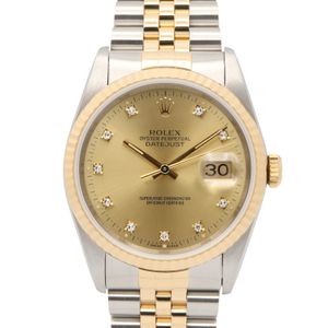 [Used] ROLEX Datejust 10-Diamond Watch, R-serial, 16233G CH/QP, 18K (Yellow Gold) Stainless Steel, Men's Watch