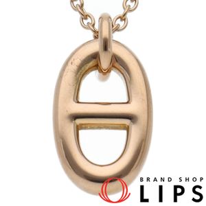 Hermes Chaine d'Ancre Farandole PM Necklace H108615B (Head (cm): Height 1.4 x Width 0.8 x Depth 0.2 Chain: 40-41.5cm) K18PG Polished, Excellent Condition [Pre-owned]
