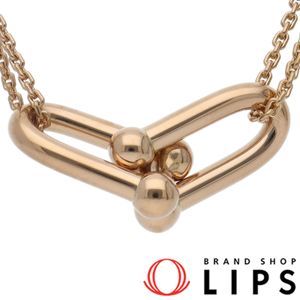 Tiffany HardWear Large Double Link Necklace 63982326 (Head (cm): Height 1.0 x Width 2.8 x Depth 1.1, Chain: 40cm) K18PG, Polished, Excellent Condition [Pre-owned]