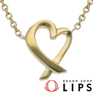 Tiffany Loving Heart Necklace (Head (approx. cm): Height 0.9 x Width 0.8 x Depth 0.1, Chain: approx. 46.5 cm), 18K Yellow Gold, Polished, Excellent Condition [Pre-owned]