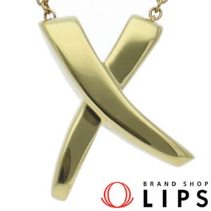 Tiffany Kiss Necklace (Head (approx. cm): Height 1.3 x Width 1.2 x Depth 0.2, Chain: approx. 47.5 cm), 18K Yellow Gold, Polished, Excellent Condition [Pre-owned]