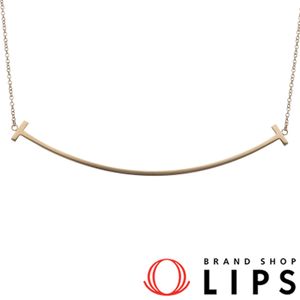 Tiffany & Co. T Smile Large Necklace 60011651 (Head (approx. cm): Height 0.1 x Width 7.0 x Depth 0.1, Chain: approx. 41-46 cm), K18PG, Polished, Excellent Condition [Pre-owned]