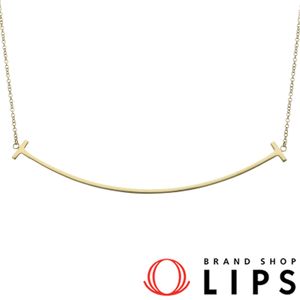 Tiffany & Co. T Smile Large Necklace 60011652 (Head (approx. cm): Height 0.1 x Width 7.0 x Depth 0.1, Chain: approx. 42-47 cm), K18YG, Polished, Excellent Condition [Pre-owned]