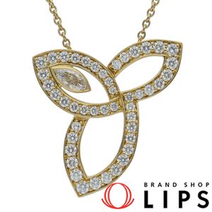 Harry Winston Lily Cluster Diamond Necklace PEDYMQRFLC/ D: 0.68ct (Head (approx. cm): Height 2.0 x Width 2.0 x Depth 0.3 Chain: approx. 41cm) K18YG Polished, Excellent Condition [Pre-owned]