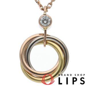 Cartier Trinity 1P Diamond Necklace B7223500 (Head (approx. cm): Height 1.5 x Width 1.0 x Depth 0.2 Chain: approx. 38-40.5cm) K18/3 Color polished Excellent condition [Pre-owned]