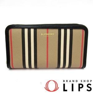 Burberry Elmore Vintage Check Zippy Wallet 8030448 PVC Women's Black/ Braun/White/ RED[Used]