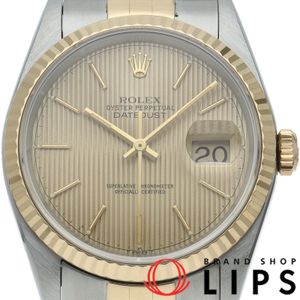 勞力士 Datejust 男士腕錶，織紋錶盤，Datejust 男士腕錶 16233(X)，帶保固卡，K18YG/SS 錶殼，顏色錶盤，1991 年，成色極佳 [二手]
