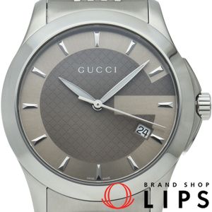 Gucci G-Timeless Men's Watch 126.4/YA126406, Box, Warranty, Stainless Braun Polished, Excellent Condition [Pre-owned]