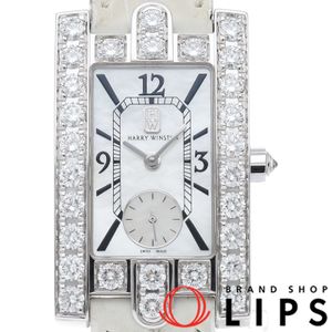 Harry Winston Avenue Classic Watch, Diamond Bezel, Shell, Avenue C Mini 310LQW, with Box, 18K White Gold/Leather Strap, Ladies' Watch, White Shell, Polished, Excellent Condition [Pre-owned]