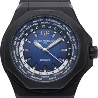 Girard-Perregaux Laureato Absolute WW.TC 44mm 81065-21-491-FH6A Box, Warranty Card, Titanium/Rubber Strap, Men's Watch, Blue, Polished, Excellent Condition [Used]