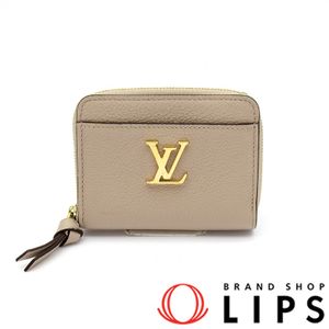 Louis Vuitton Zippy Coin Purse Lockme M80100 Calf Leather Women's Greige [Used]