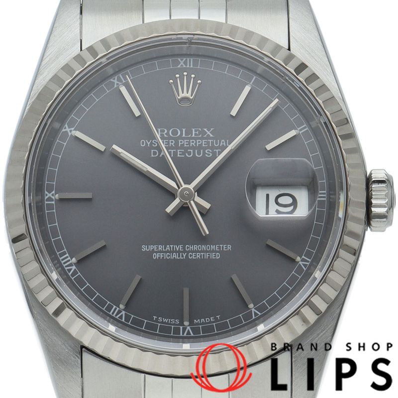 Rolex Datejust Men's Watch 16234(X) K18WG/SS Men's Watch Gray Overhauled & Polished 1991 Excellent Condition [Used]
