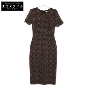 Fendi [Excellent Condition/Domestic Authorized Dealer] FD9627 A8G4 FF Zucca Pattern Short-Sleeved Shirt, Size 40 [Pre-owned]